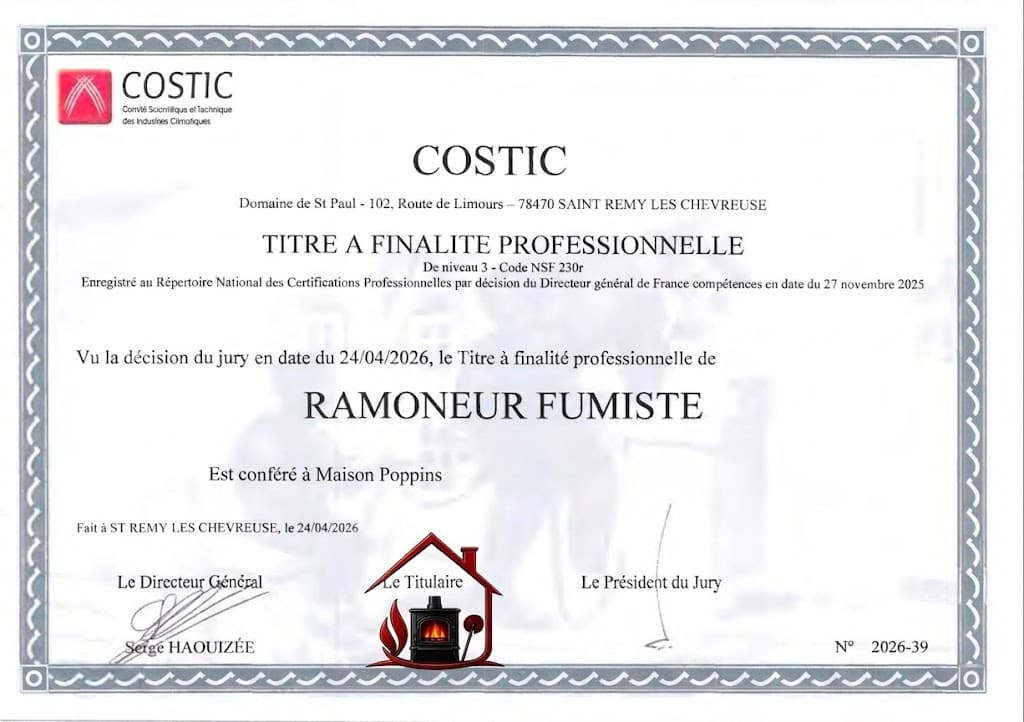 Diplôme de ramoneur-fumiste du COSTIC